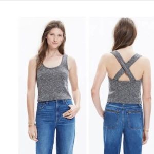 Madewell Cross Back Crop top in Black